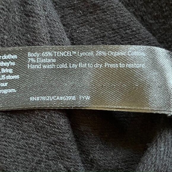 EILEEN FISHER Black Stretch Sweater Pull Over Hoodie  Women's Size XS - Picture 4 of 7